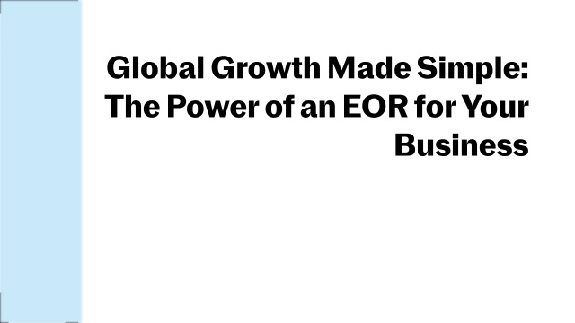 Global Growth Made Simple